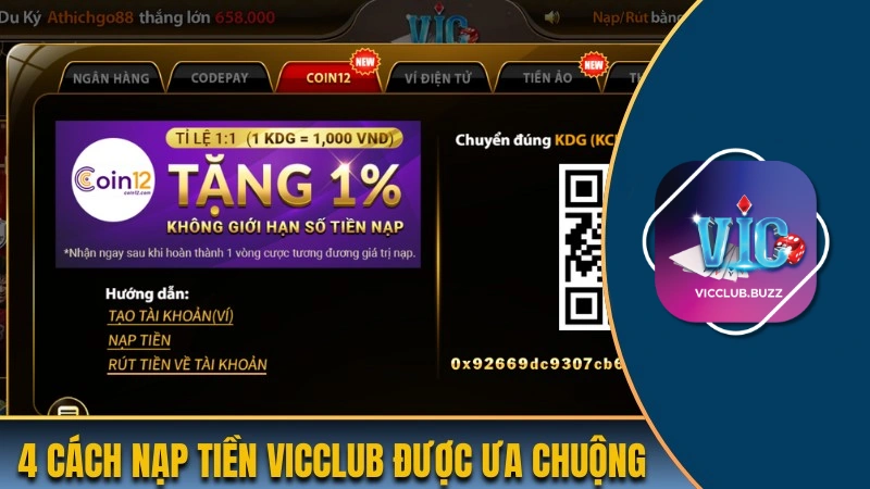 4 hình thức nạp được hội viên tin dùng tại cổng game