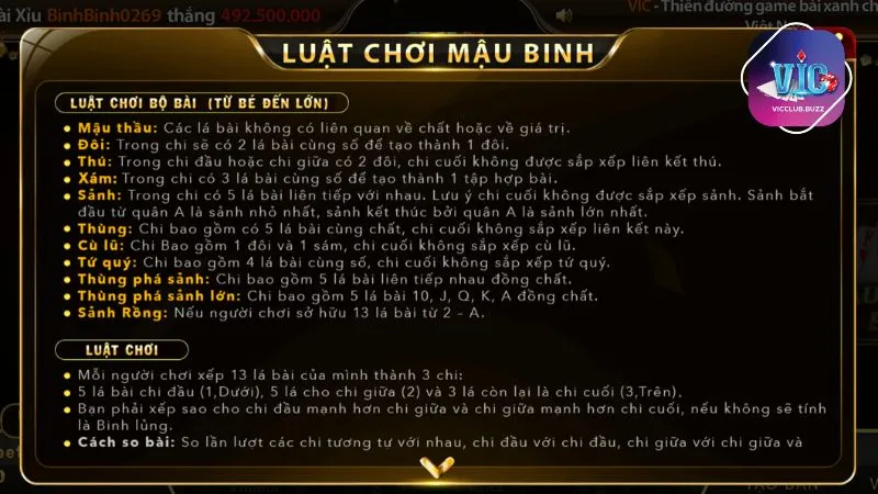 Xếp hạng giá trị các bộ bài theo thứ tự từ bé tới lớn