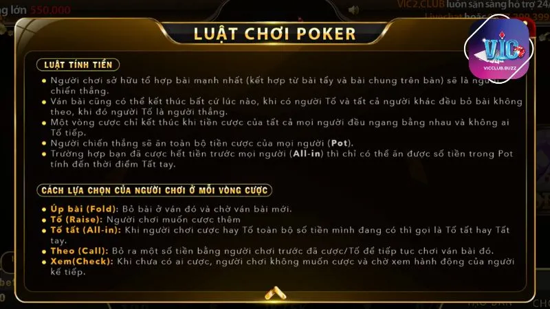 Người chơi cần hiểu rõ các ký hiệu trong game Poker Vicclub